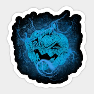 Electric Blue Techno Pumpkin Sticker